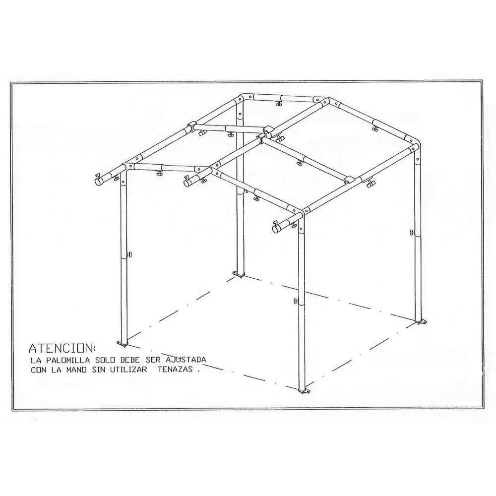 Armazón estructura de acero para Tienda Cocina 250 x 250 cm