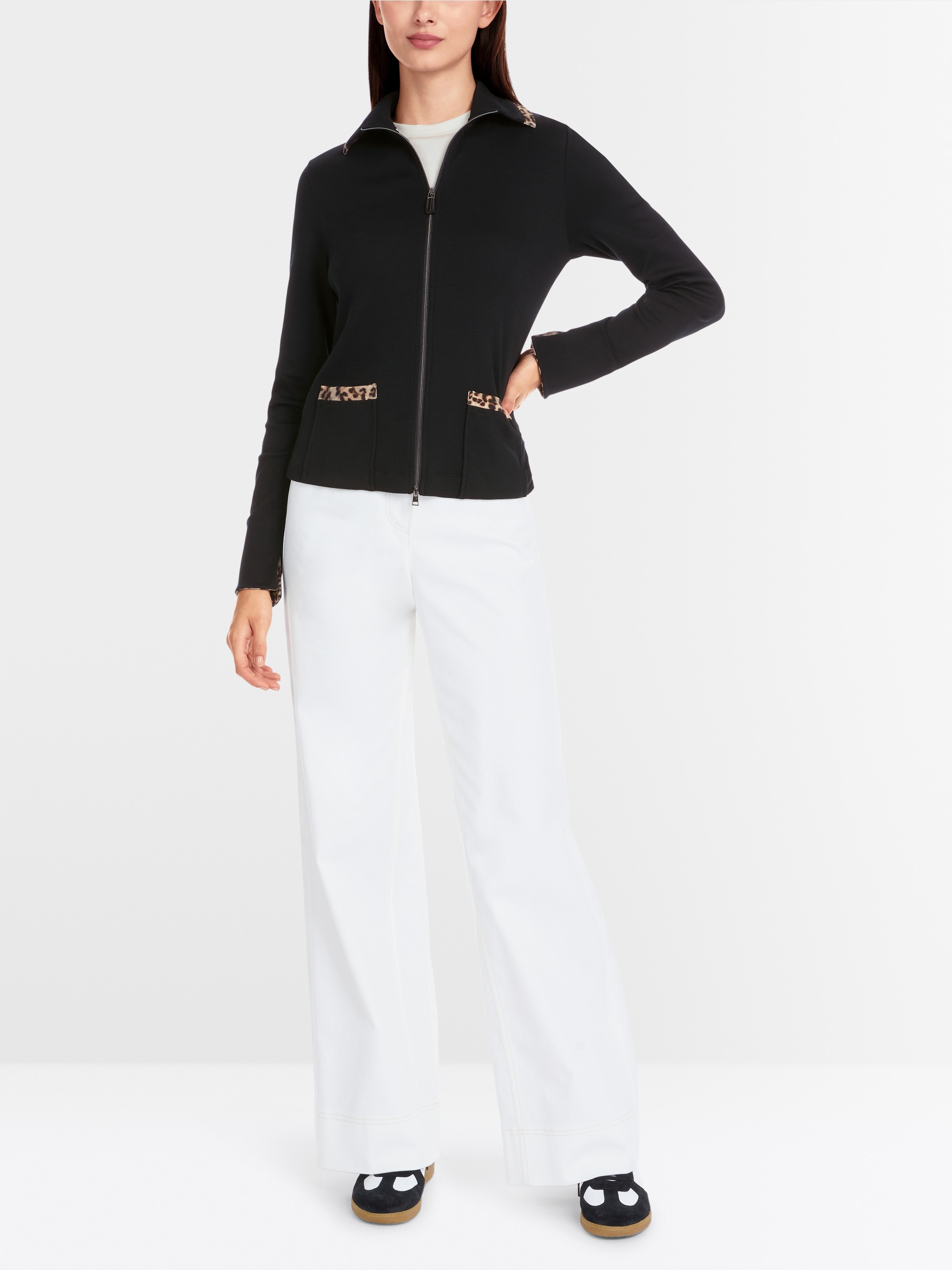 Marc-Cain Zip jacket in cotton rib