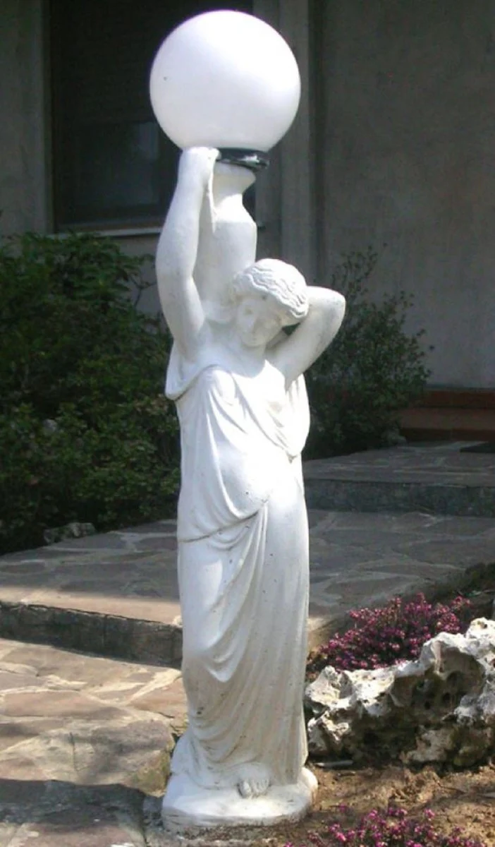 Casa Padrino l¨¢mpara de jard¨ªn Art Nouveau escultura mujer blanco A. 120 cm