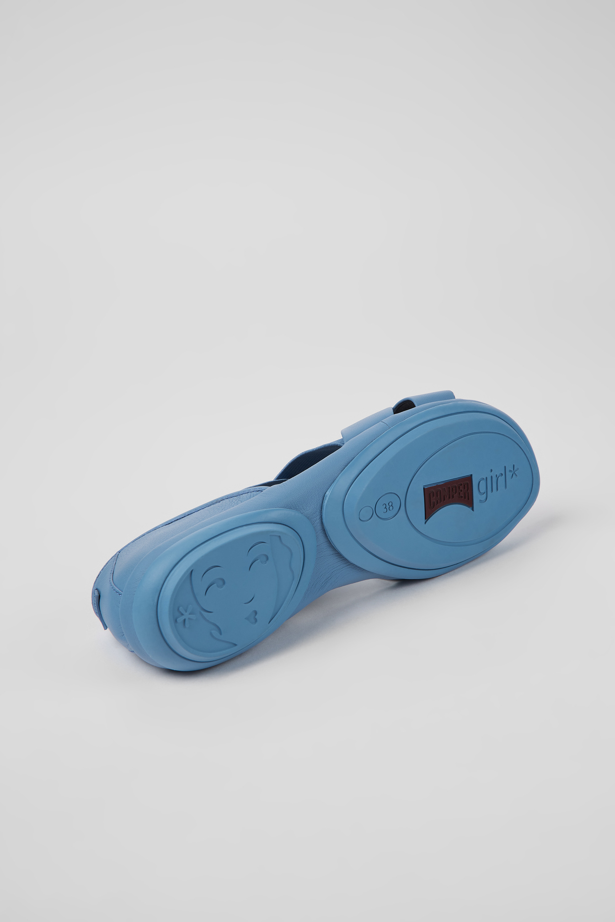 Right - Blue leather sandals for women