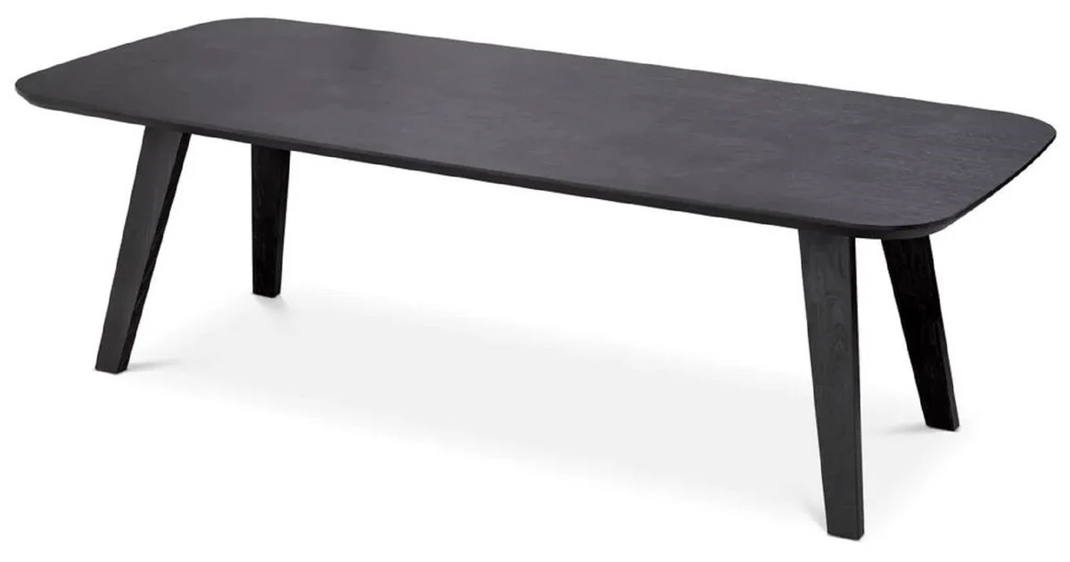 Casa Padrino mesa de comedor de lujo negro gris 245 x 109,5 x A. 77 cm - Mesa de cocina rectangular de madera maciza - Muebles de comedor - Muebles de cocina - Muebles de lujo