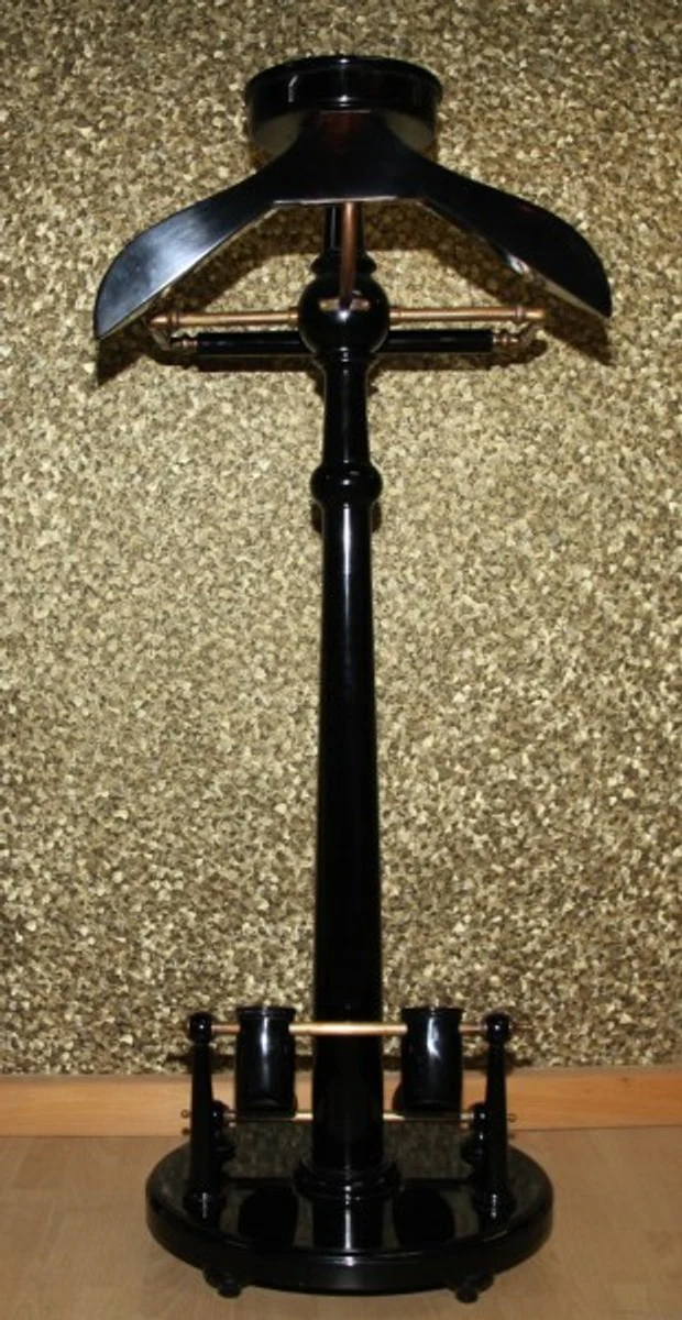 Casa Padrino Designer luxury wardrobes stand New York banker style - Black / Brass - Dressboy - clothes rack suit stand - Empire Baroque Art Deco Art Nouveau Valets Men servant Biedermeier