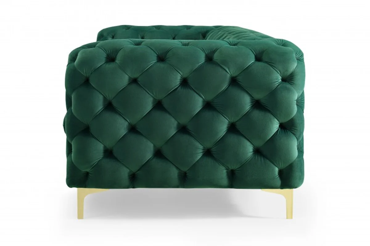Sof¨¢ Chesterfield Casa Padrino en verde / dorado 240 x 97 x H 73 cm - Sof¨¢ Chesterfield de dise?o