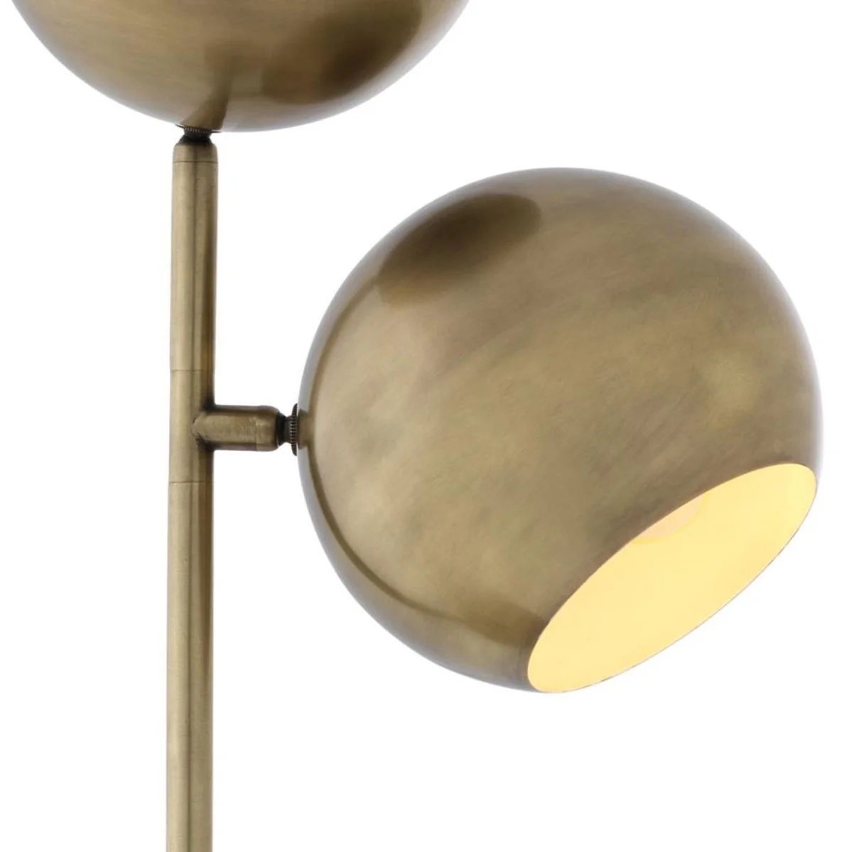 Casa Padrino lámpara de mesa latón antiguo / negro Ø 32 x H. 74 cm - Calidad de Lujo