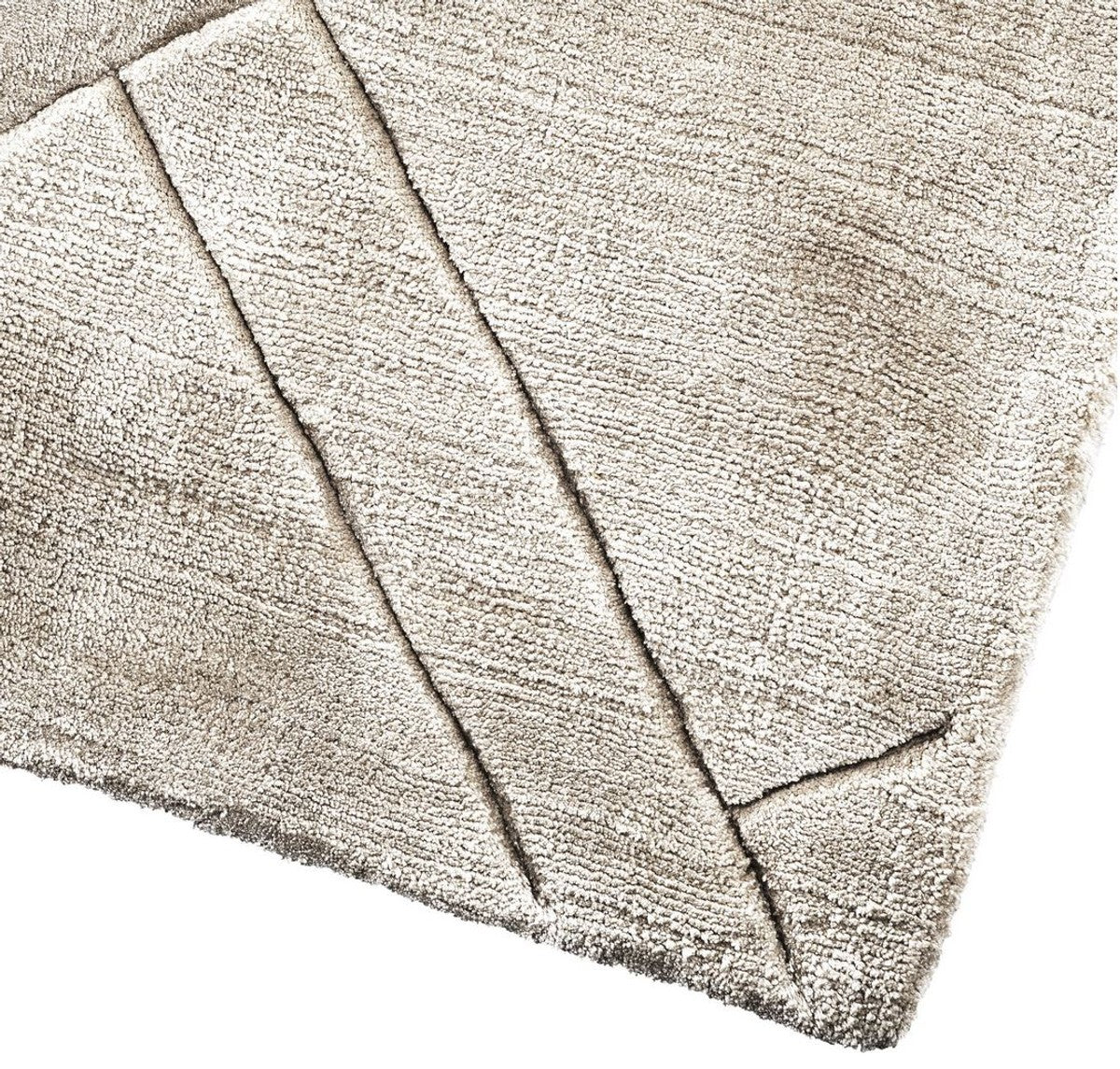 Casa Padrino alfombra de viscosa de lujo gris - Varios Tamaños - Alfombra de sala de estar tejida a mano - Decoración de sala de estar