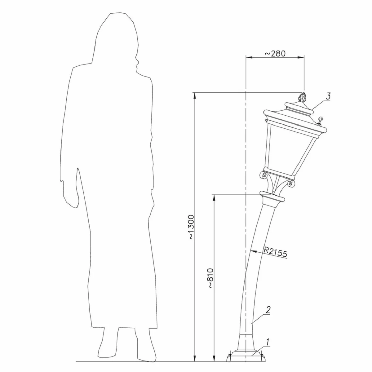 Casa Padrino linterna de jard¨ªn Art Nouveau blanco A. 130 cm - Iluminaci¨®n exterior nost¨¢lgica