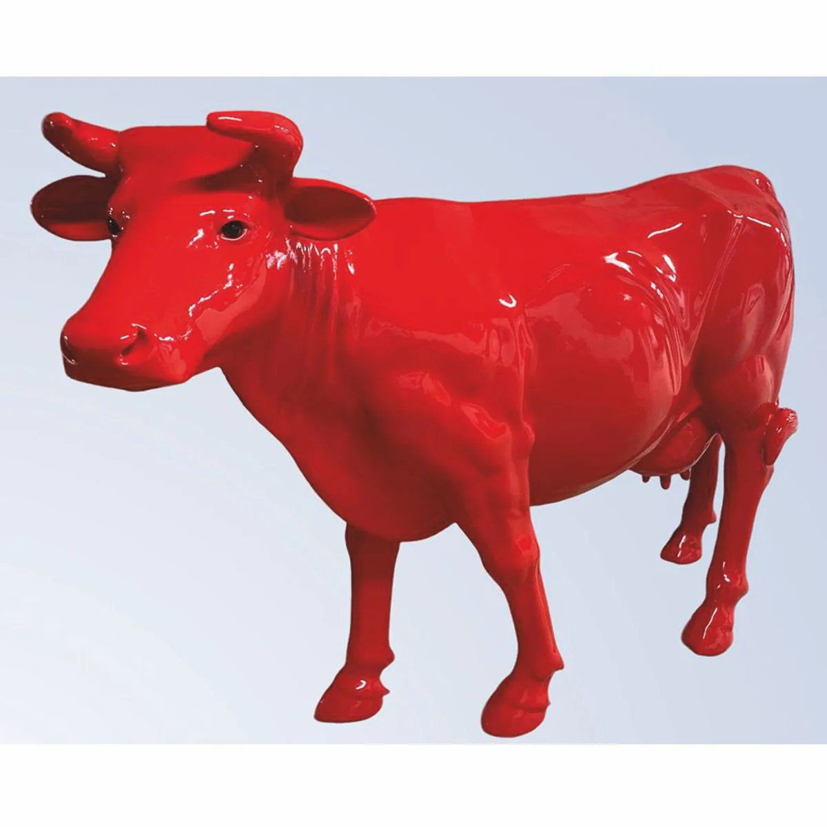 Casa Padrino escultura decorativa XXL vaca rojo 223 x 70 x A. 147 cm - Figura de jard¨ªn