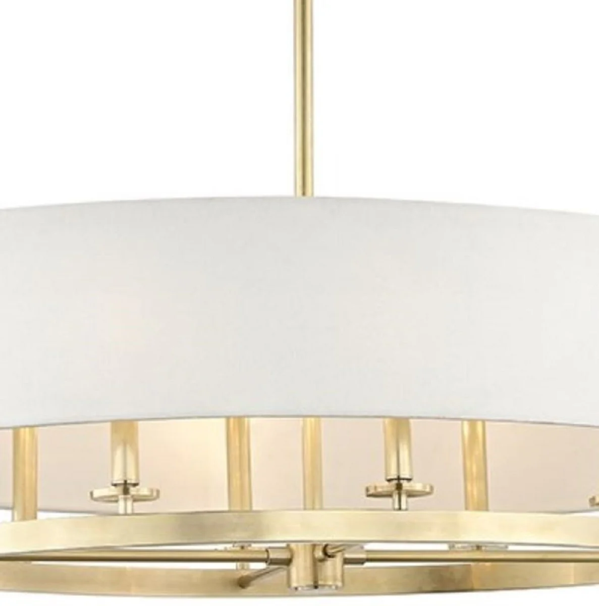 Casa Padrino lámpara colgante de lujo latón antiguo / blanco Ø 99,7 x H. 29,9 cm - Colección de Lujo