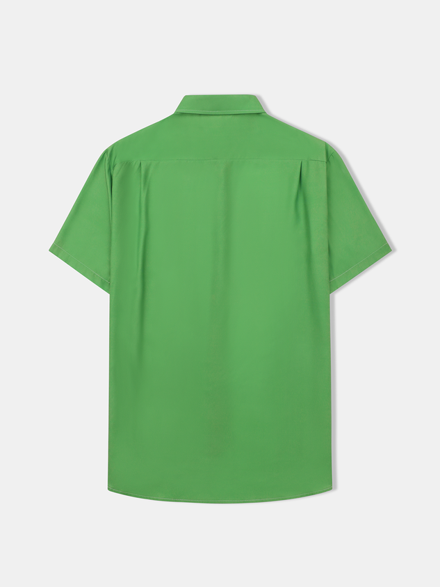 Animal Frog Chest Pocket Short Sleeve Bowling Shirt