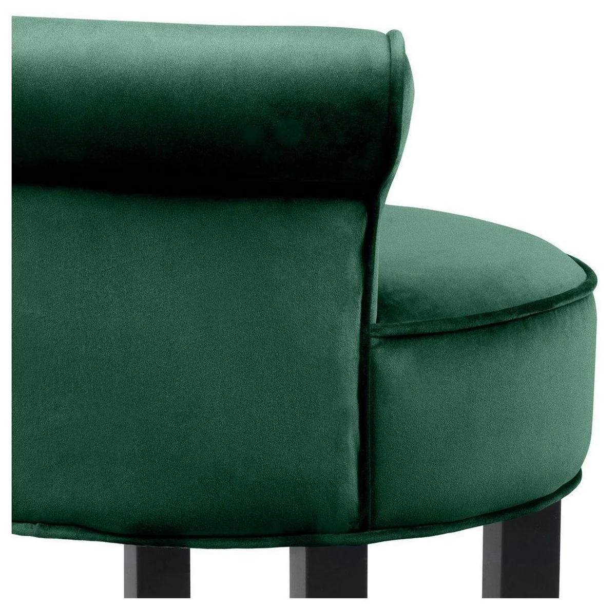 Casa Padrino silla de bar de lujo verde / negro 45 x 51 x H. 88 cm - Taburete de Bar con Tela de Terciopelo Fino