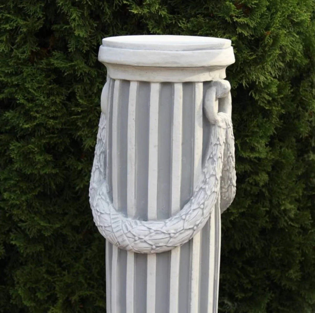 Casa Padrino Pilar Barroco Blanco / Gris 30 x 30 x A. 116 cm - Magnífica Pilar de Jardín de Estilo Barroco - Decoración Pilar de Piedra - Accesorios de Decoración de Terrazas y Jardines Barrocos