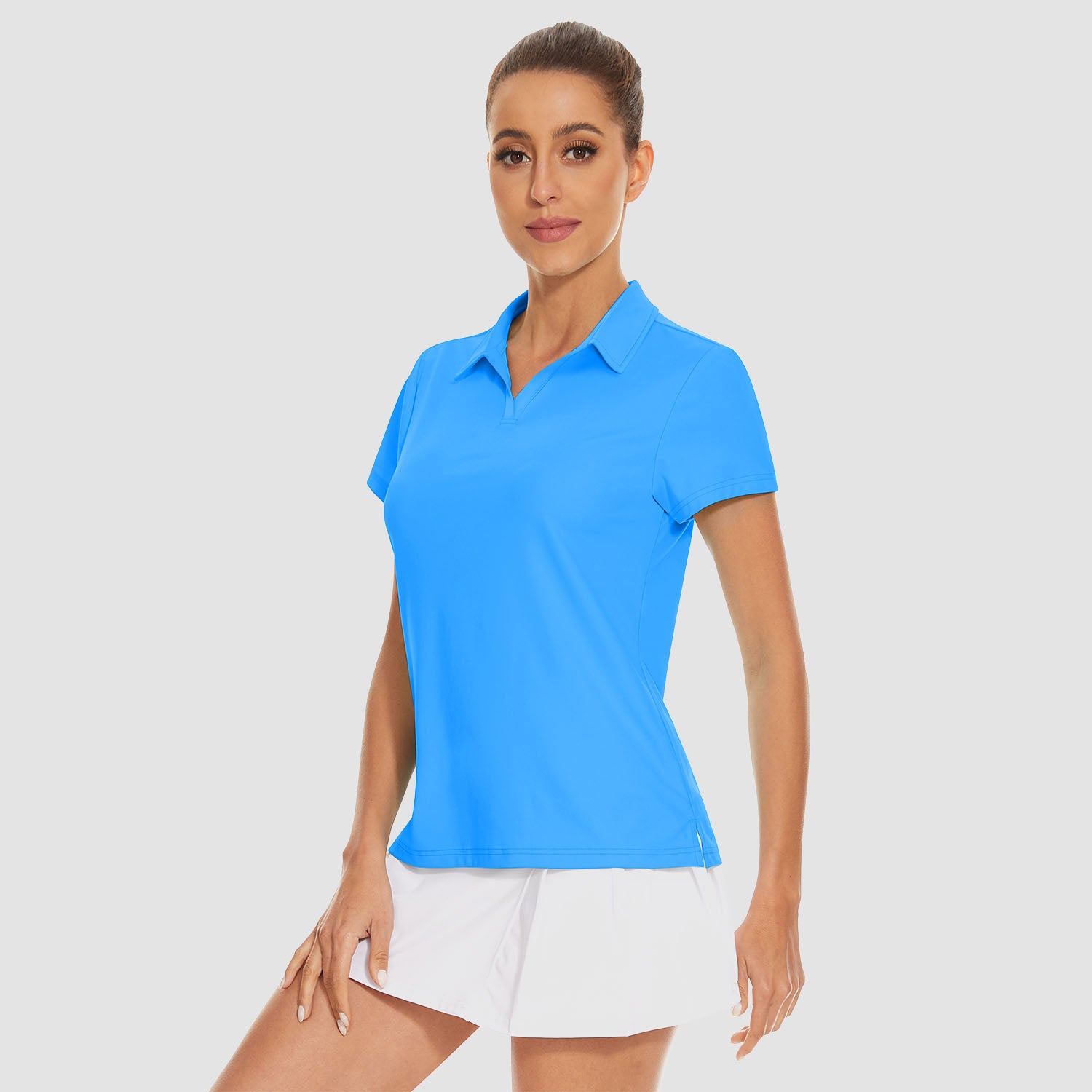 Women's Golf Polo Shirts V Neck UPF 50+ Collared Tennis Shirt Lightweight Quick Dry