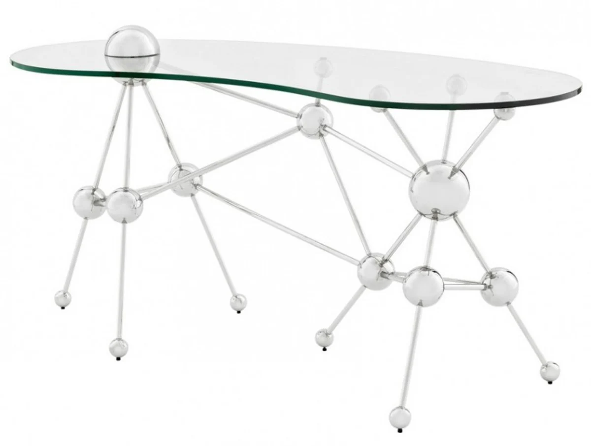 Casa Padrino luxury desk glass / nickel finish Astronomy - Art Deco