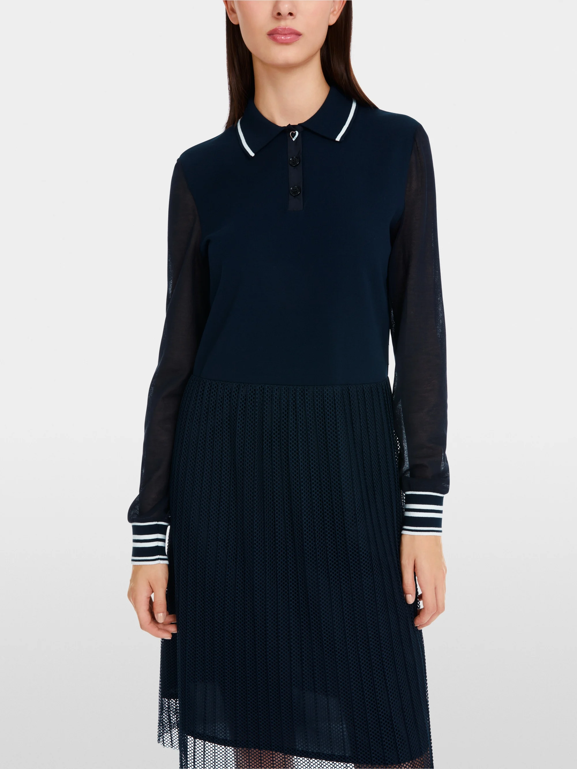 Marc-Cain Mixed fabric dress – Knitted in Germany