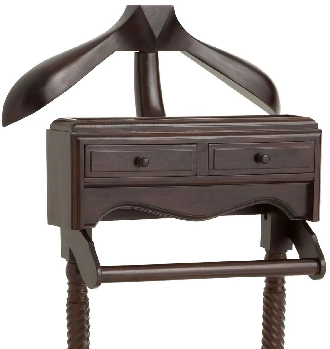 Casa Padrino sirviente mudo de caoba de lujo con 2 cajones marrón oscuro 51 x 46,5 x A. 123 cm - Perchero - Mute Sirviente - Accesorios de Dormitorio - Accesorios de Hotel