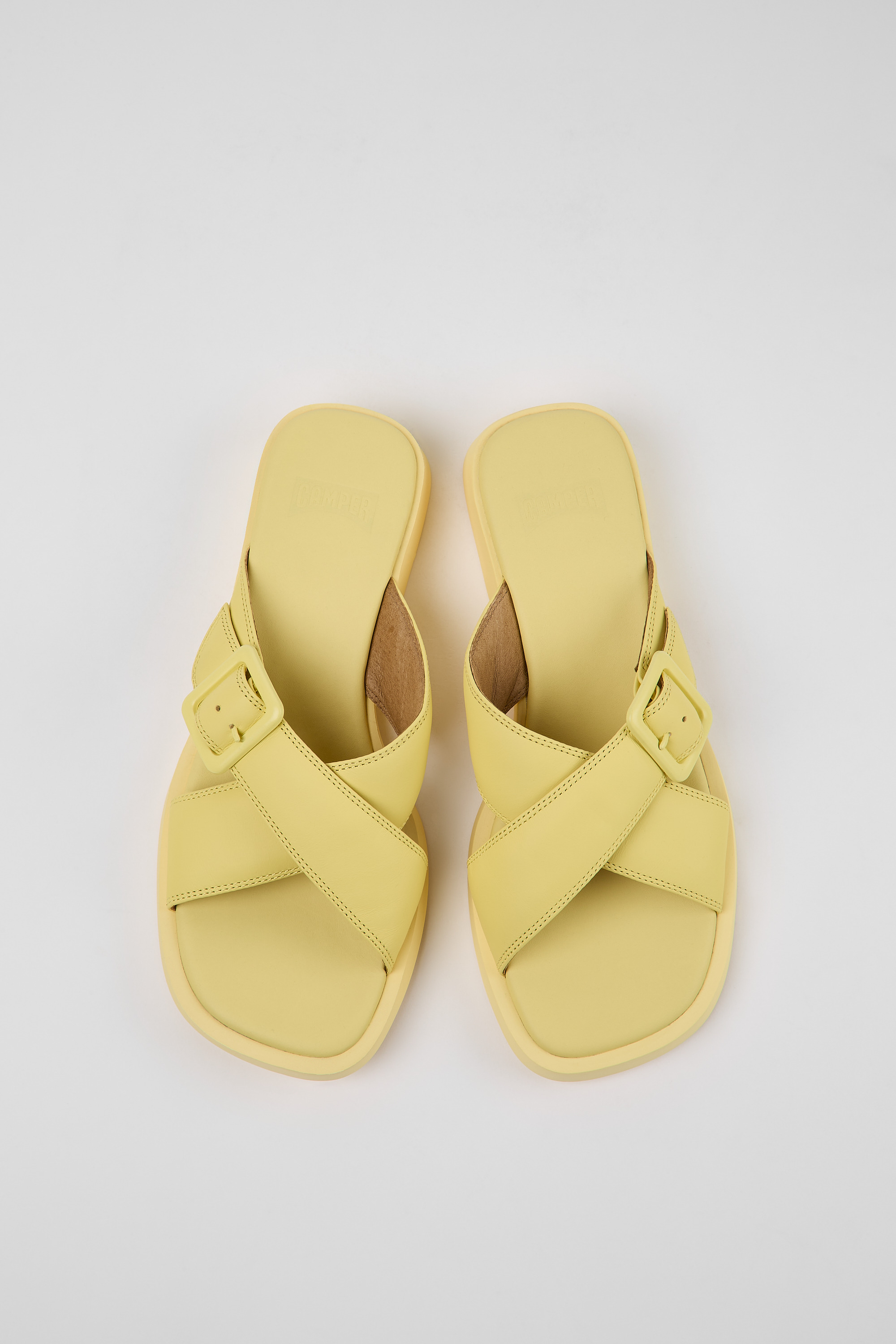 Dana - Yellow leather sandals for women