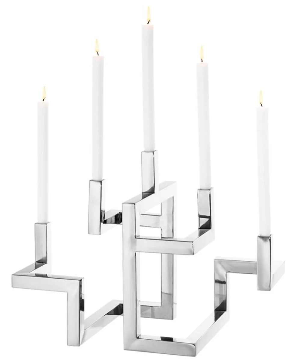 Casa Padrino de lujo de acero inoxidable titular de la vela / candelabros de 5 brazos - instalaciones del hotel de lujo