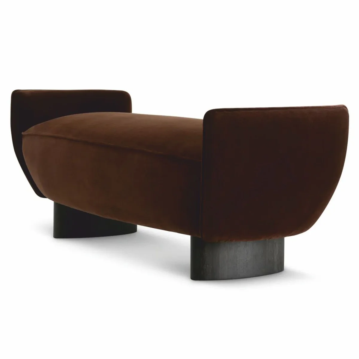 Casa Padrino Banco de Terciopelo de Lujo Marrón / Negro 151 cm - Muebles de Hotel de Lujo