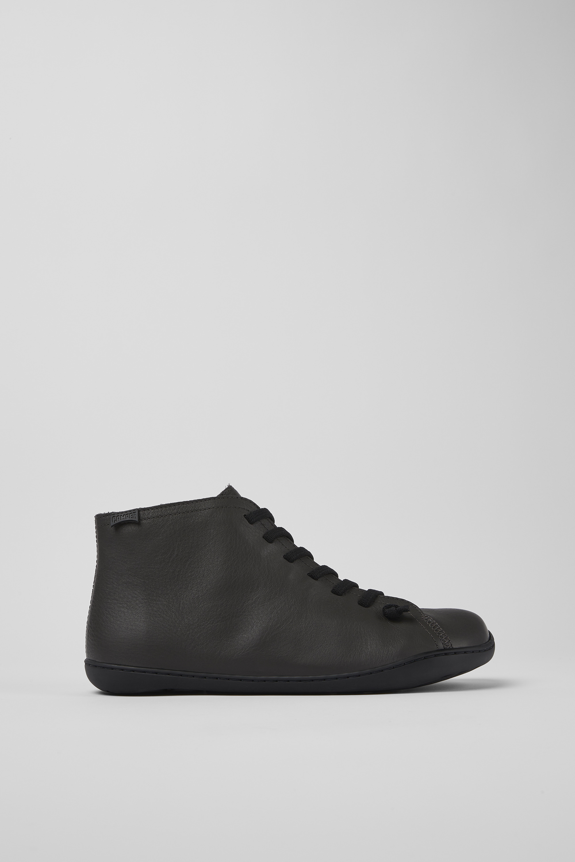 Peu - Gray leather ankle boots for men