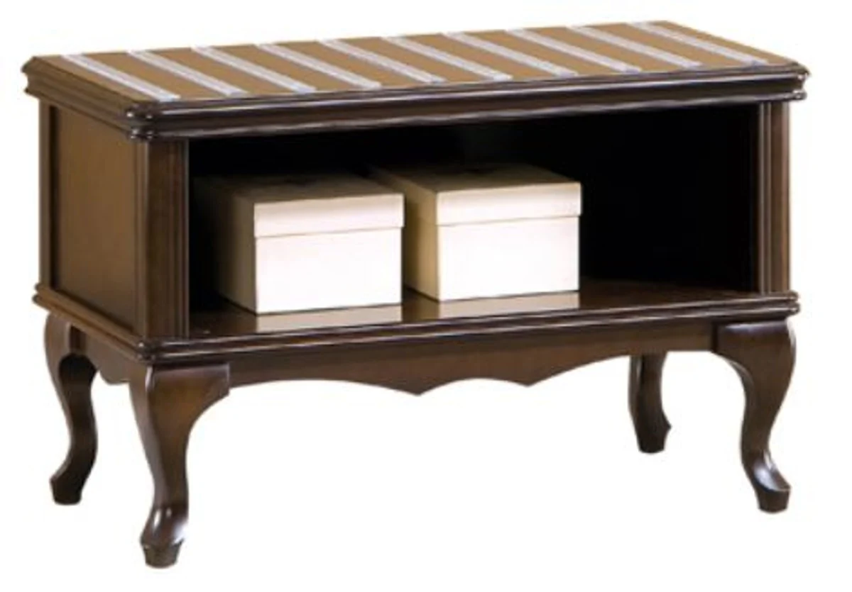 Casa Padrino zapatero Art Nouveau de lujo marr¨®n oscuro 80 x 42,5 x A. 48 cm - Mueble de pasillo peque?o de madera maciza - Muebles de Armario Barrocos y Art Nouveau