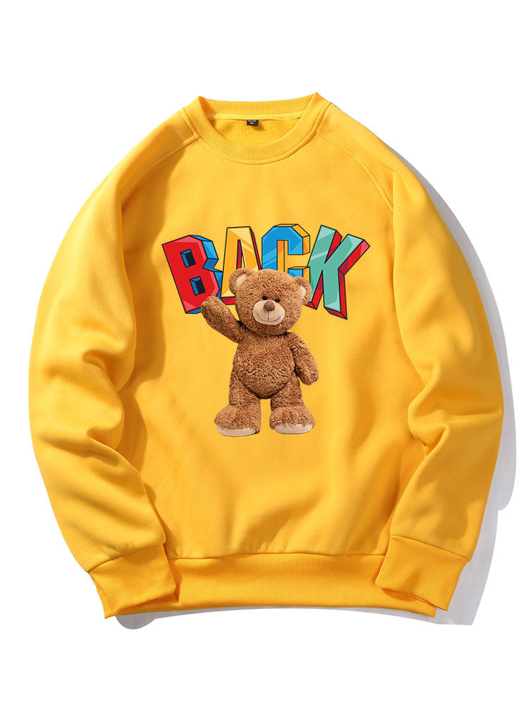 Cute Bear Print Raglan Sleeve Sweatshirt