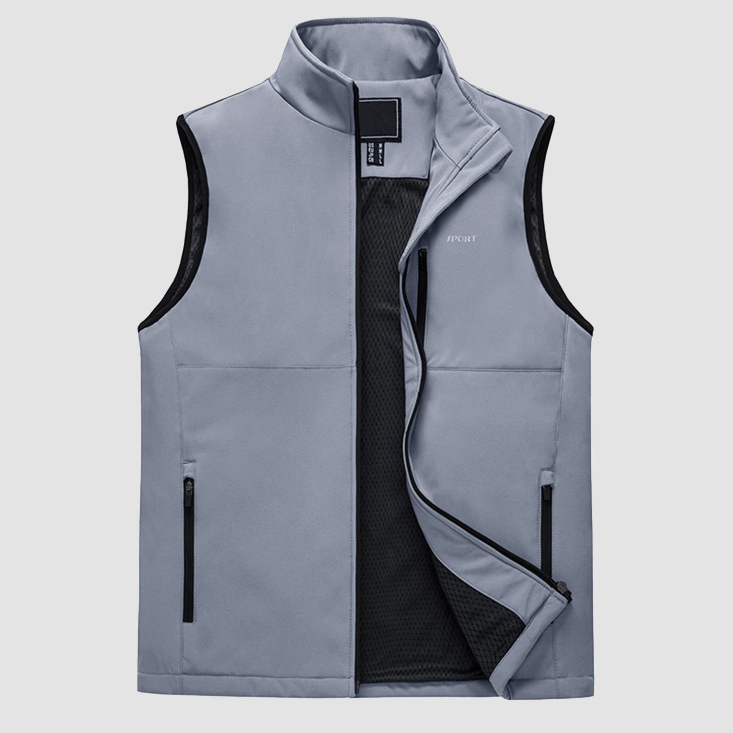 Men's Lightweight Vest Windproof Sleeveless Jacket Outdoor Hiking Camping Fishing Photography Gilet with Zip Pockets