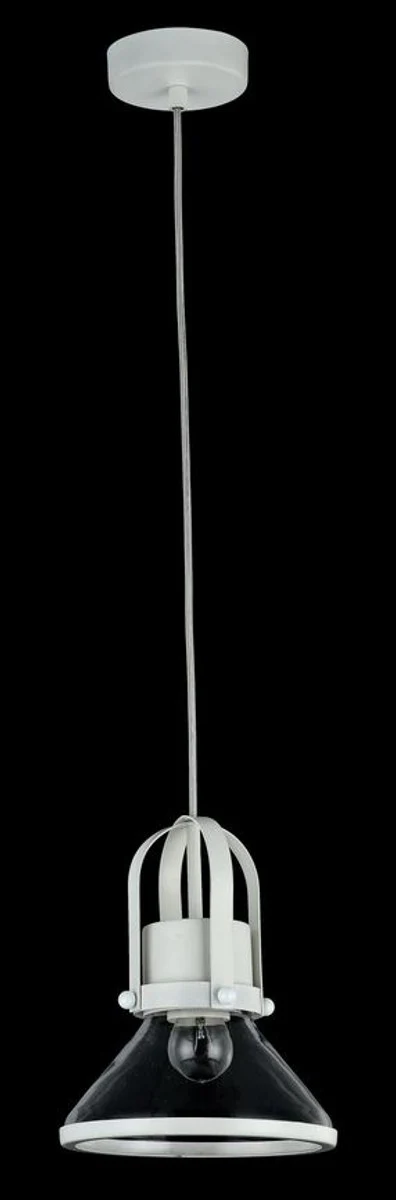 Casa Padrino lámpara colgante / luz colgante de lujo blanco Ø 18,5 x H. 23 cm - Luces y Lámparas