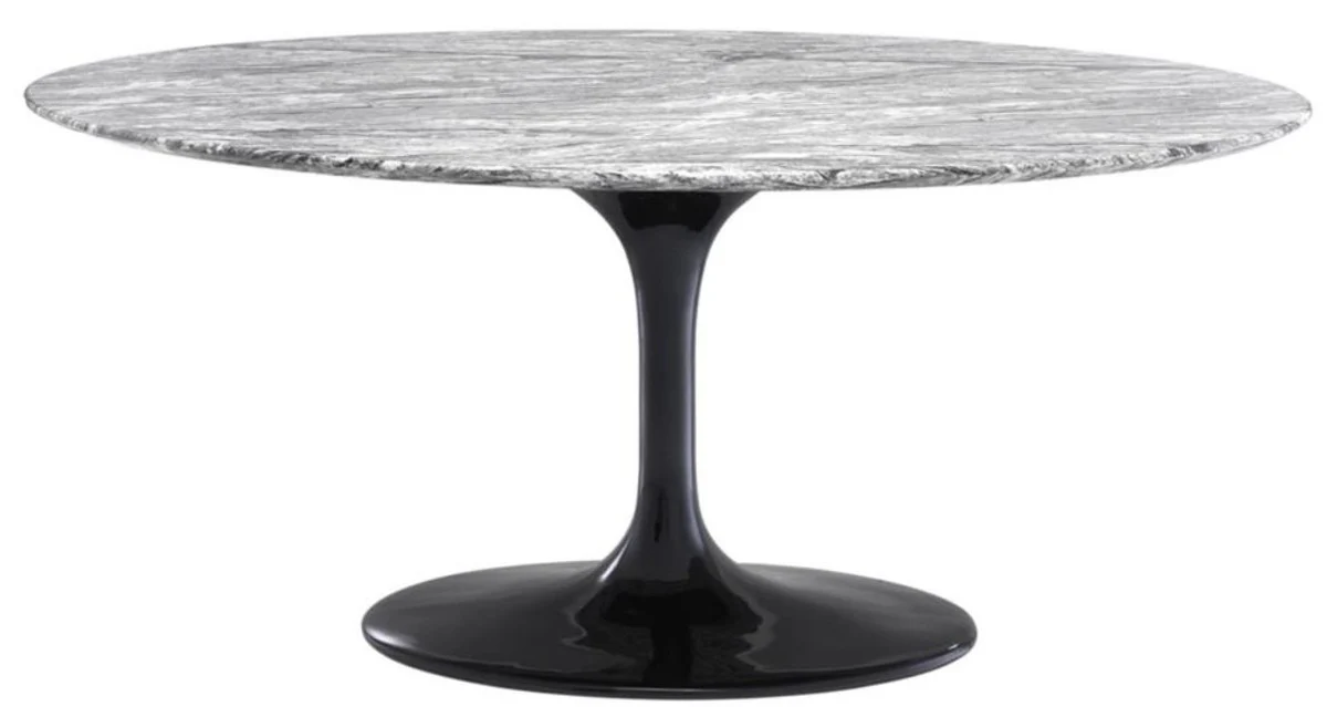 Casa Padrino mesa de comedor de lujo gris / negro 170 x 110 x H. 75 cm - Mesa de comedor con mesa de m¨¢rmol de arte