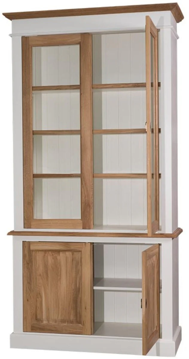 Casa Padrino country style living room cabinet white / natural colors 119 x 48 x H. 228 cm - Country Style Living Room Furniture