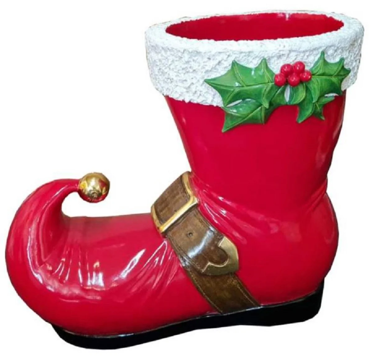 Casa Padrino bota decorativa de Papá Noel XXL de lujo rojo / multicolor 87 x A. 79 cm - Bota navideñas decorativas XXL - Decoración Navideña XXL