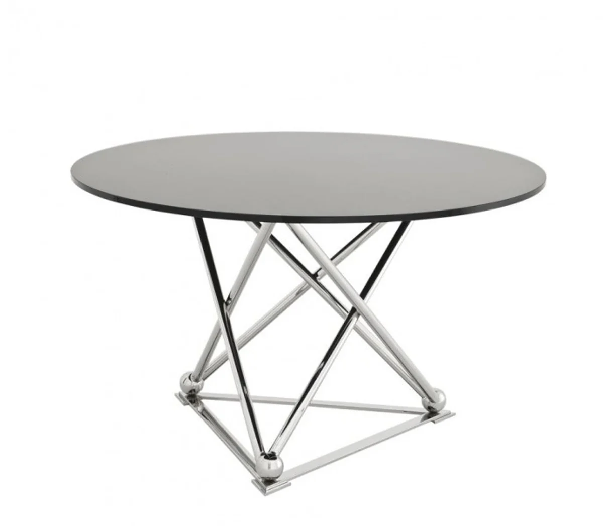 Casa Padrino designer luxury dining table with black glass 130 x H. 75 cm - Dining Table