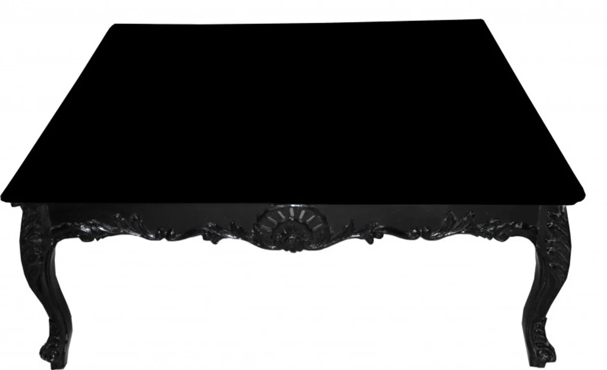 Casa Padrino Baroque Coffee Table Black 119 x 119 cm Antique Furniture