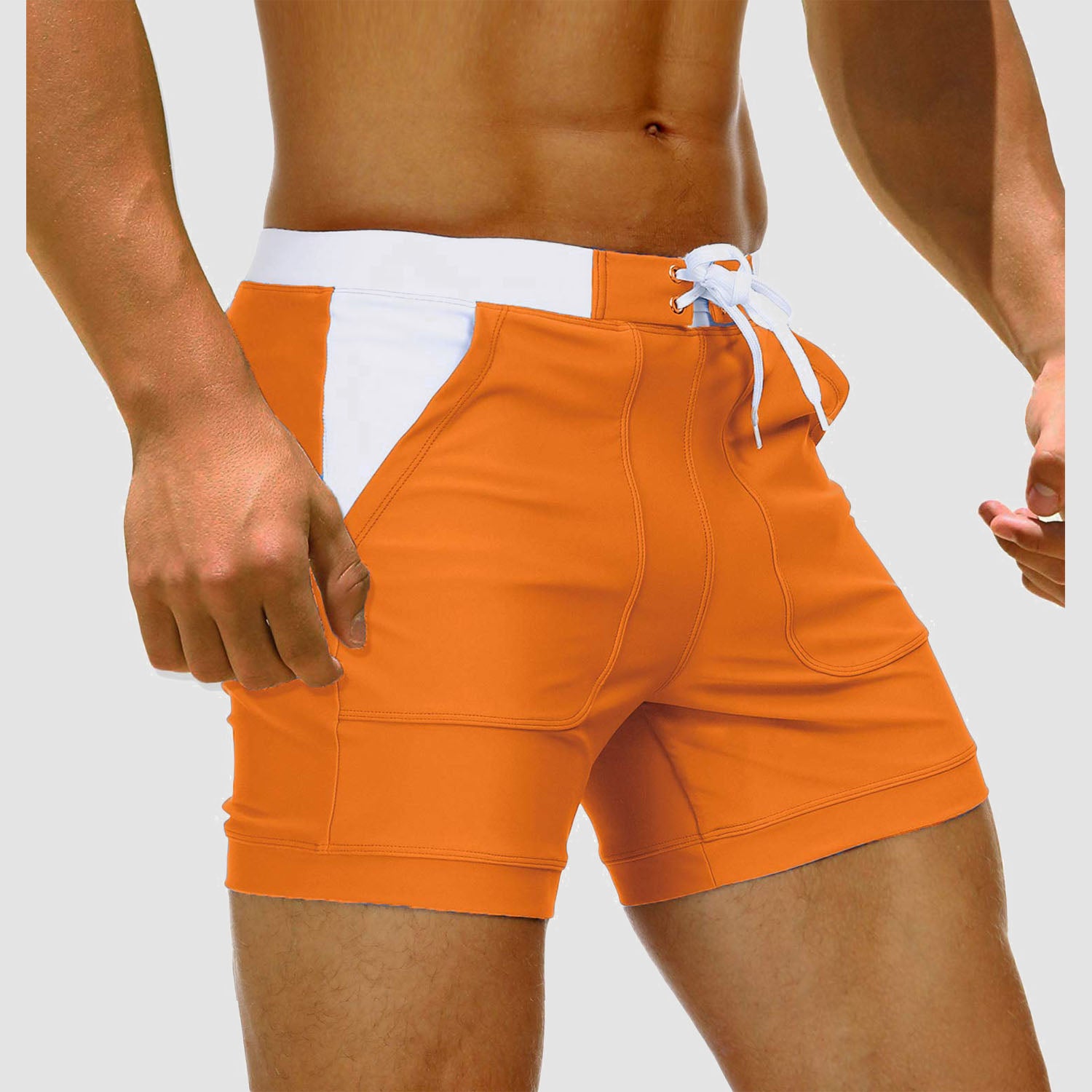 Men's Swim Trunks Square Leg with Pockets Mesh Lining Beach Shorts Underwear