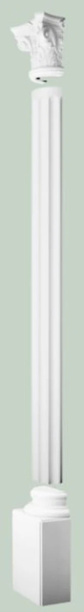 Casa Padrino pilar de elementos decorativos barrocos cabecero blanco 36 x 18 x A. 30 cm - Decoración de la Pared Adornada - Decoración Barroco