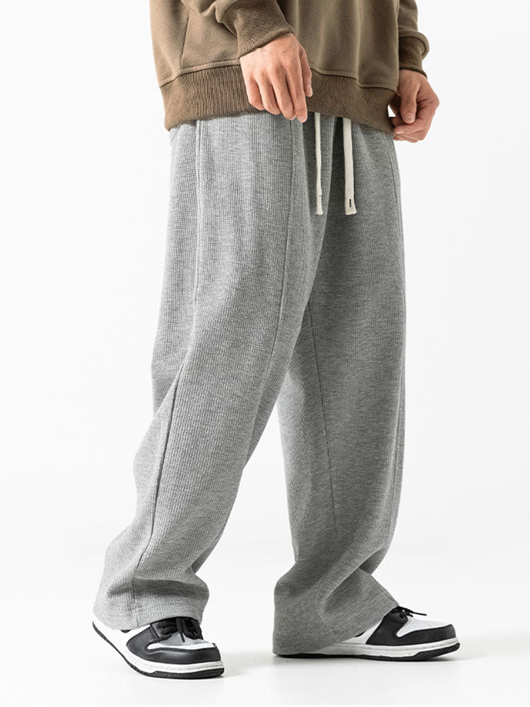 Straight Leg Relaxed Fit Waffle Pants
