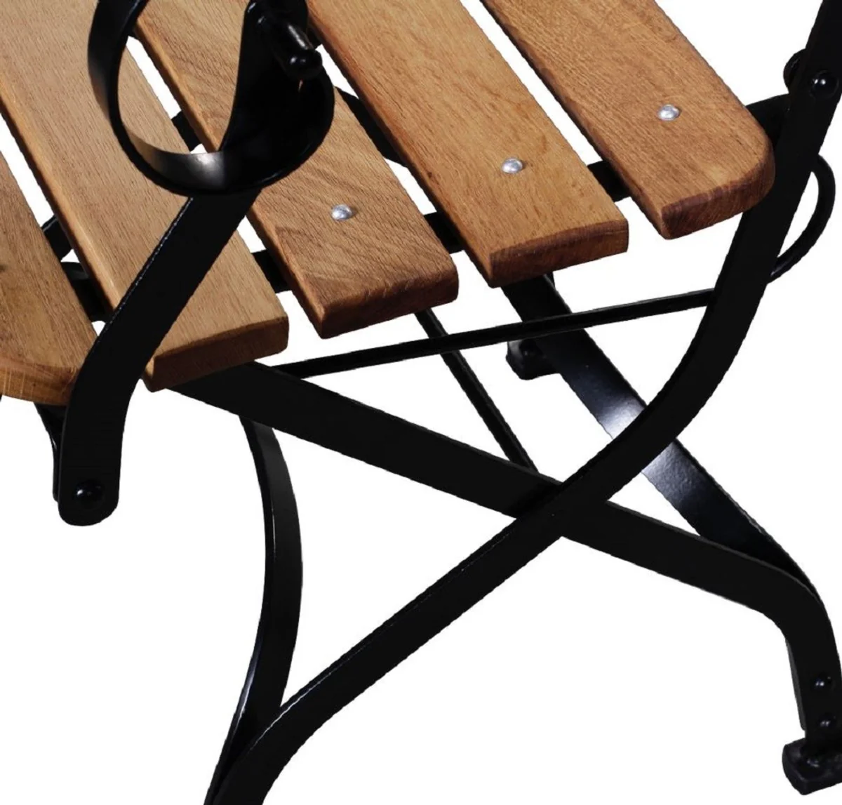 Casa Padrino silla de jardín Art Nouveau de lujo con reposabrazos marrón / negro 57 x 50 x A. 92 cm - Silla de jardín y terraza - Muebles de Jardín y Terraza Art Nouveau