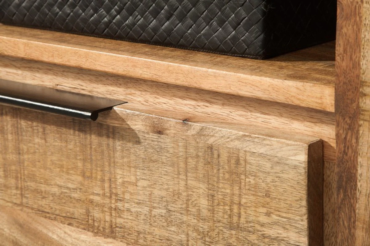 Casa Padrino Designer TV Cabinet Nature W.130cm x H.45cm x D.45cm - Aparador - Cómoda - ¡Hecho a mano en madera maciza Mango!