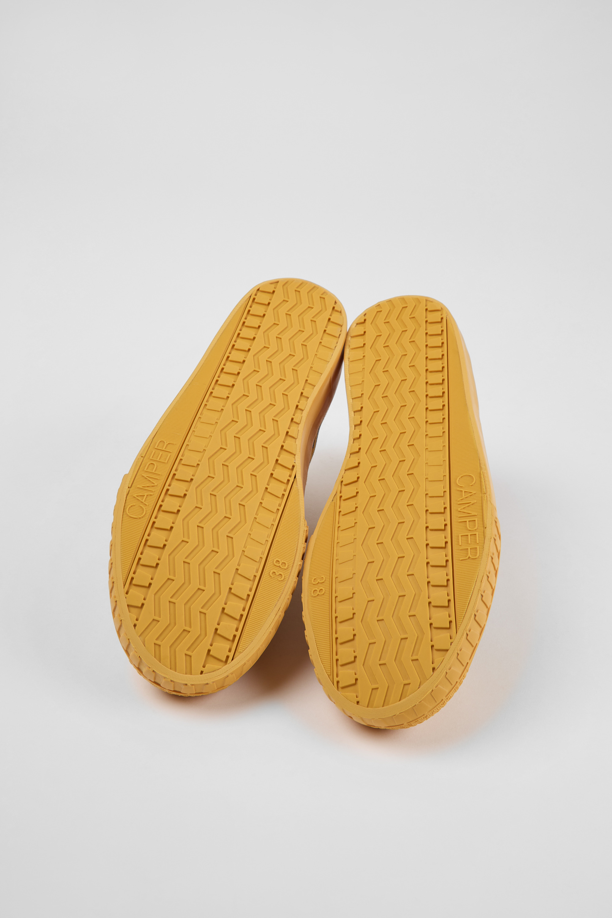 Camaleon - Orange and blue recycled cotton sneakers for women