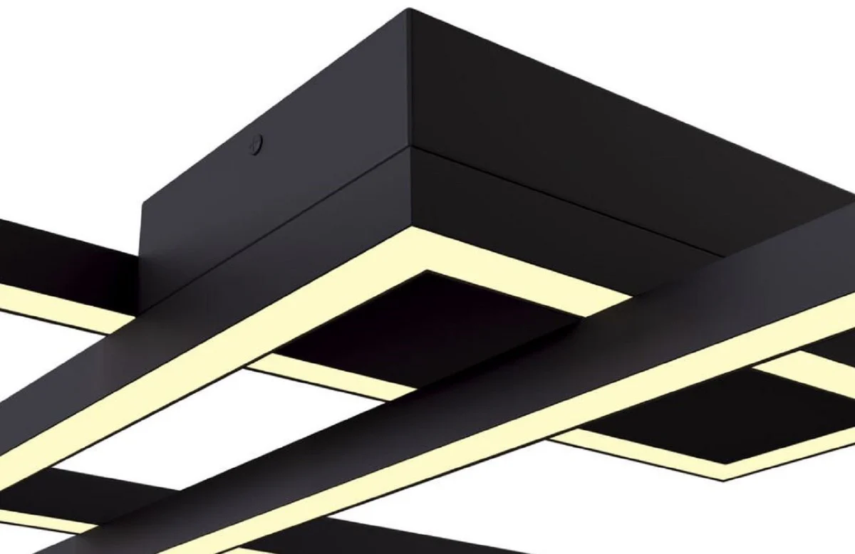 Casa Padrino lámpara de techo LED de diseño negro 78 x 68 x H. 8 cm - Colección de Lujo