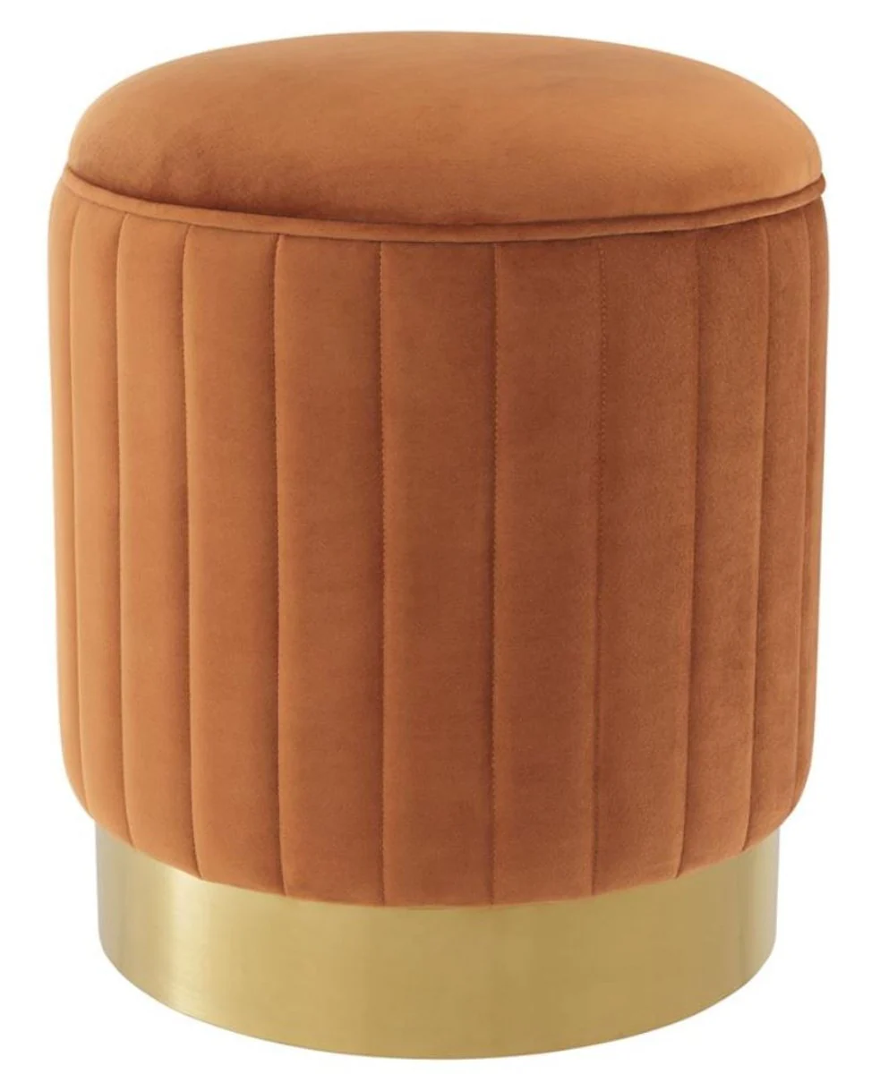 Casa Padrino Taburete Naranja / Lat¨®n ? 40 x H. 45 cm - Taburete de Lujo