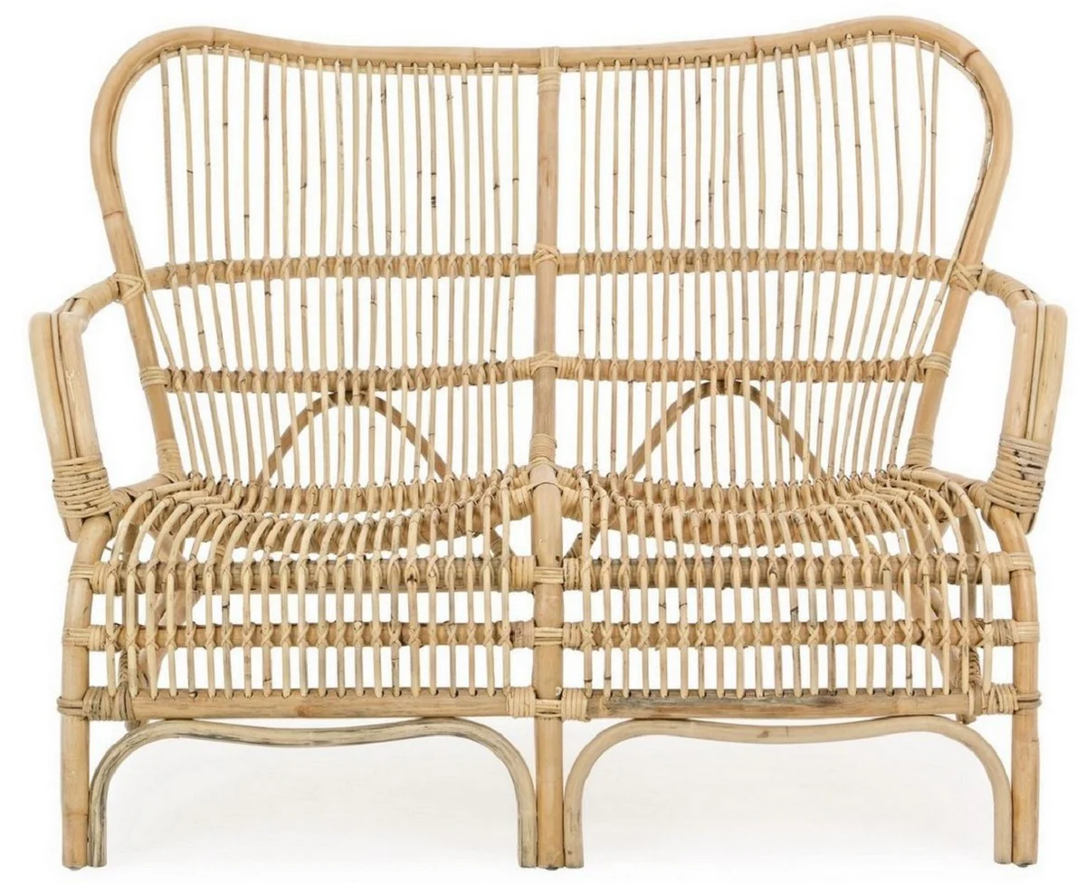 Casa Padrino sofá de jardín de lujo natural 119 x 83 x A. 87 cm - Sofá de jardín y terraza resistente a la intemperie - Muebles de Jardín y Terraza - Colección de Lujo