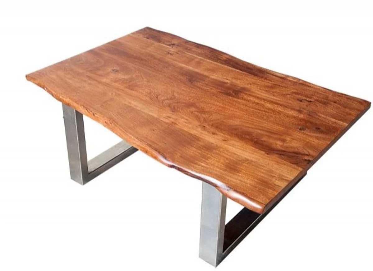 Mesa de centro de acacia de madera maciza de diseñador Casa Padrino marrón natural 120 x h 45 cm - mesa de salón