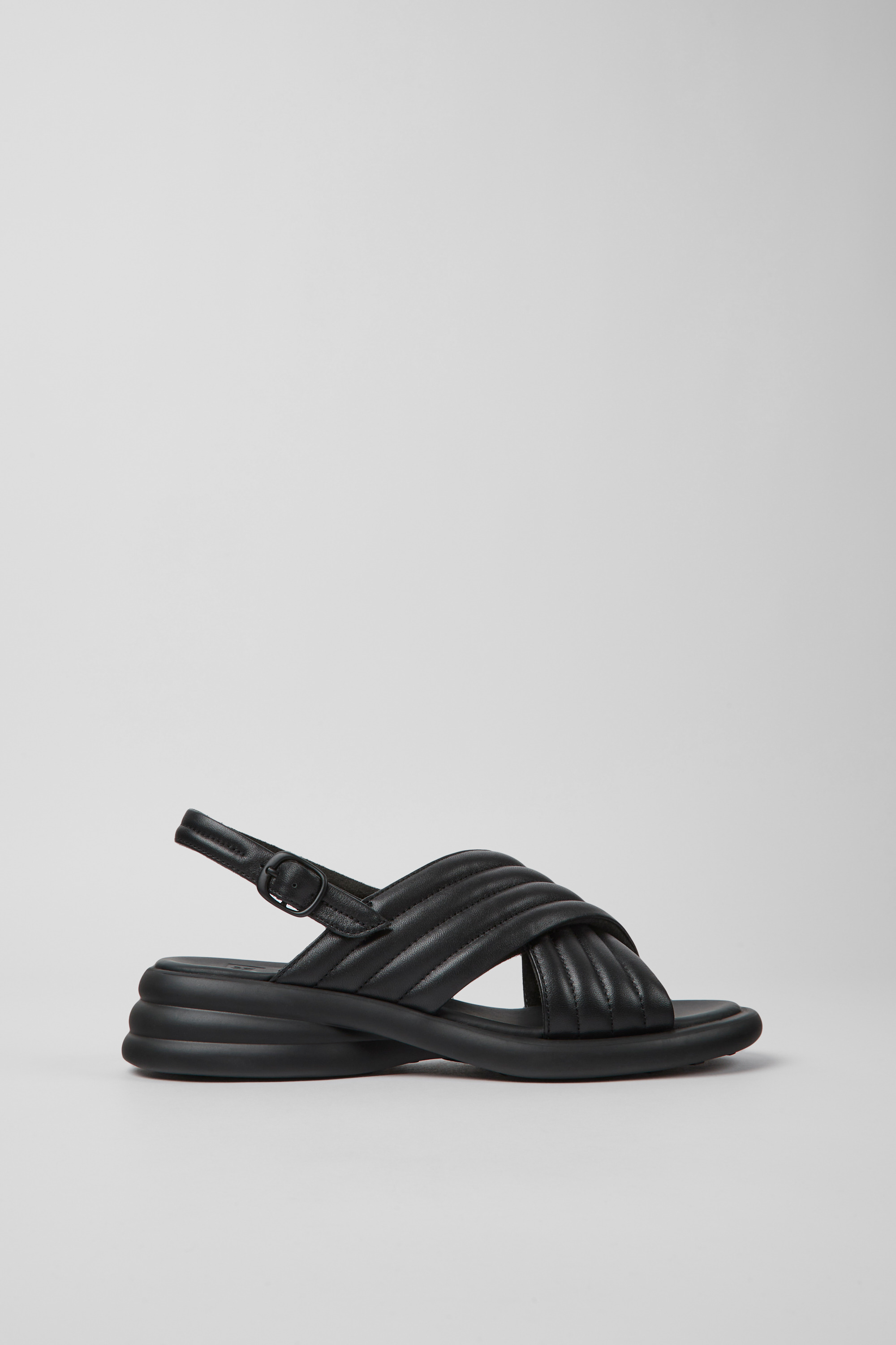 Spiro - Black leather sandals for women