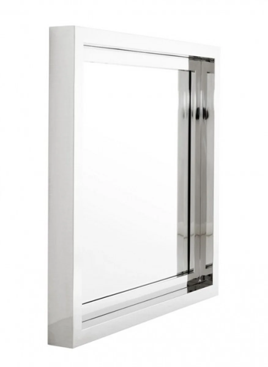 Casa Padrino luxury wall mirror stainless steel plated 100 x 100 cm - Luxury Hotel Collection