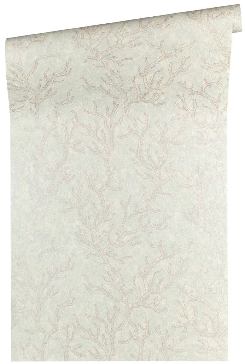 Papel pintado no tejido barroco diseñador Versace Les Etoiles de la Mer 344974 Gris / Plata / Púrpura - Design Papel Pintado - Alta Calidad