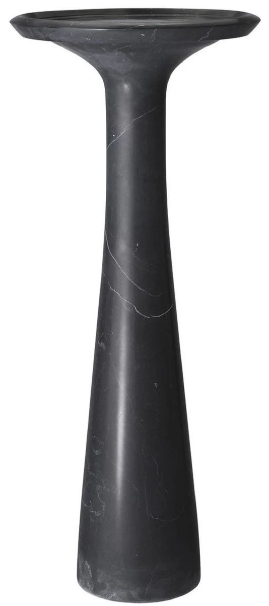 Casa Padrino mesa auxiliar de lujo negro ? 30 x A. 71,5 cm - Mesa auxiliar redonda de m¨¢rmol de alta calidad - Muebles de sal¨®n de lujo