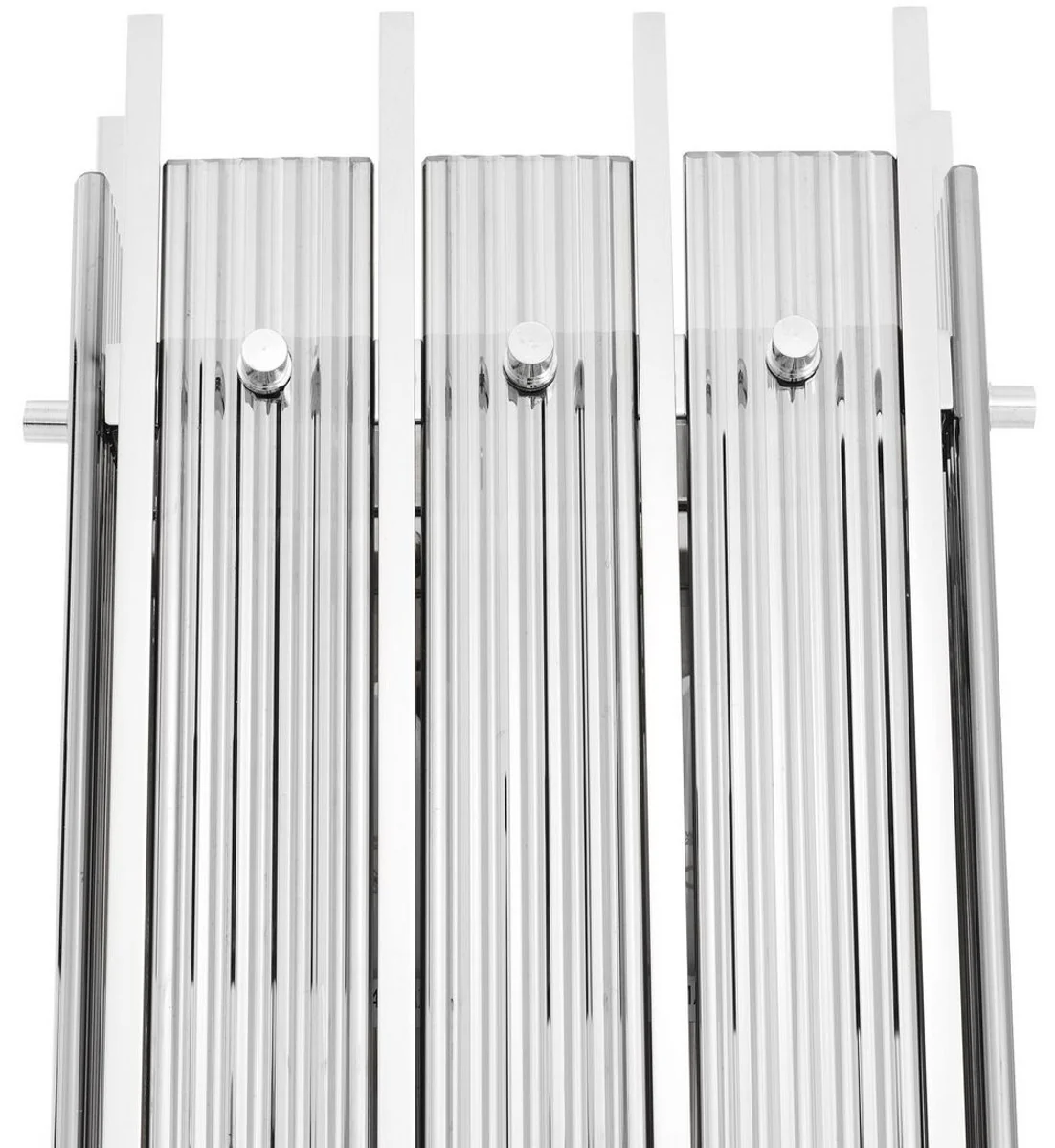 Casa Padrino lámpara de pared de lujo plata / gris 23 x 12 x A. 42 cm - Elegante lámpara de pared con vidrio ahumado - Calidad de Lujo