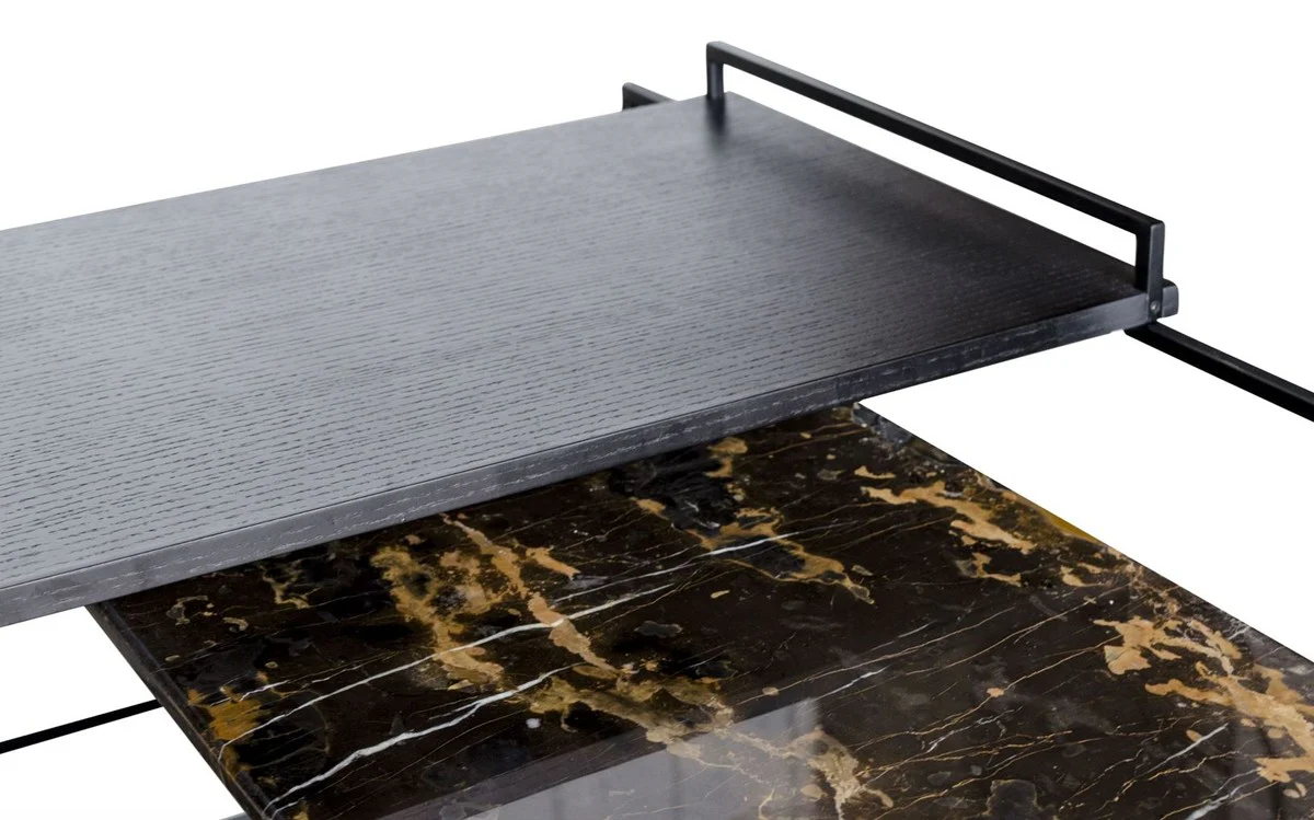 Casa Padrino mesa de centro de lujo negro 100 x 100 x H 39,5 cm - Mesa de Centro de Diseño