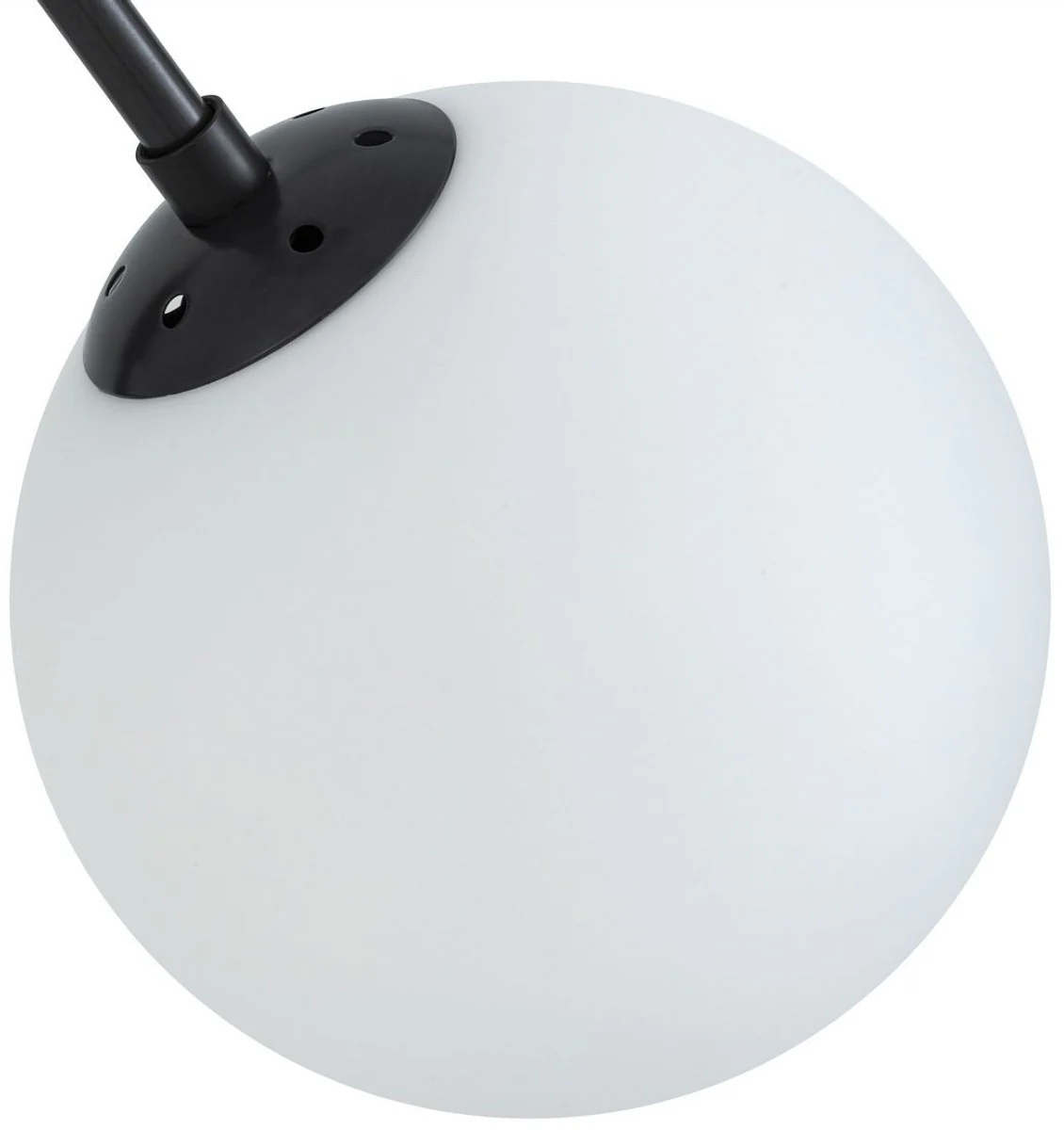 Casa Padrino lámpara de araña halógena de lujo bronce / blanco 192 x 192 x A. 85 cm - Lámpara de araña moderna regulable con pantallas de vidrio redondas - Colección de Lujo