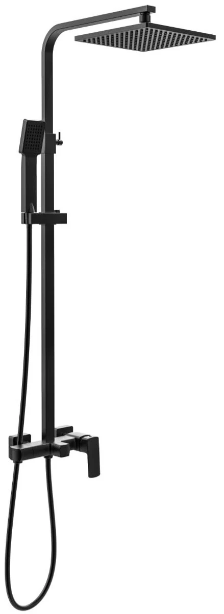 Casa Padrino conjunto de ducha de lujo con ducha fija y teleducha negro - Grifería de ducha - Columna de ducha - Accesorios de baño de lujo